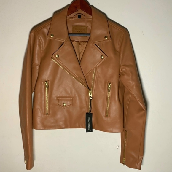Blank NYC BNWT vegan leather biker moto jacket Medium - Picture 8 of 12